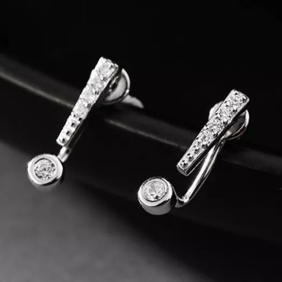 ? ! Stud 925 sterling silver earrings paved diamond crystals sparkly gorgeous - Picture 2 of 5